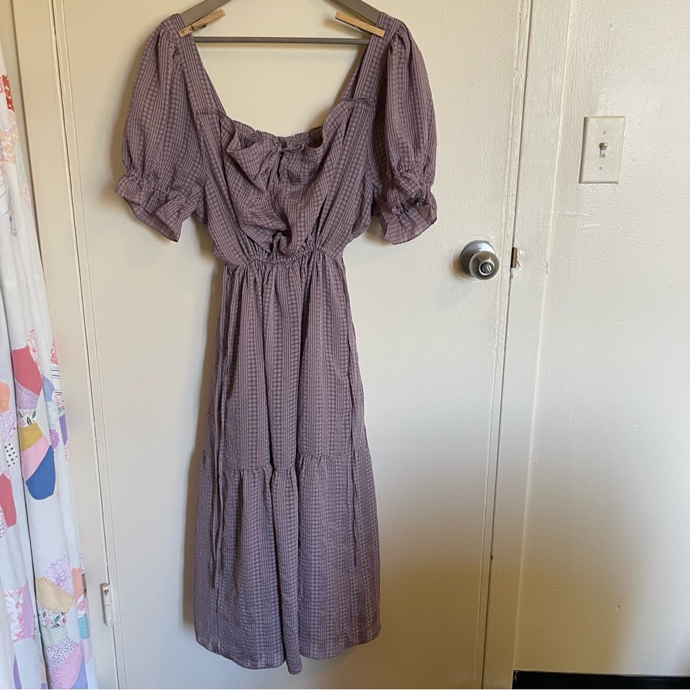 NWT Madewell mauve plaid Maxi dress XL